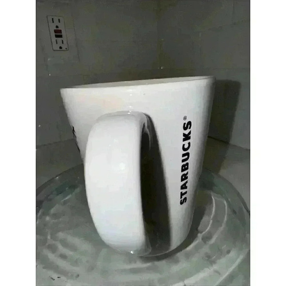 Starbucks Coffee Mug 2012 Red Snowflakes Ceramic Christmas Holiday Winter - Picture 4 of 10